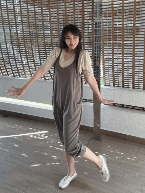 VARLA Pockets Harem Overall - Coffee 口袋哈伦背带裤 咖啡 - Image 4