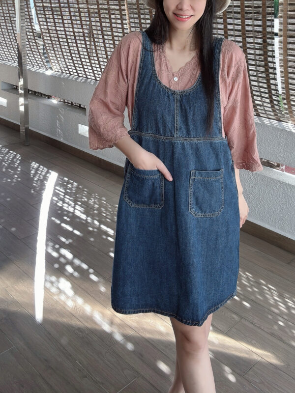 YOOMI Two Way Loose Straight Denim Overall 前后两穿牛仔直筒背带裙 - Image 6