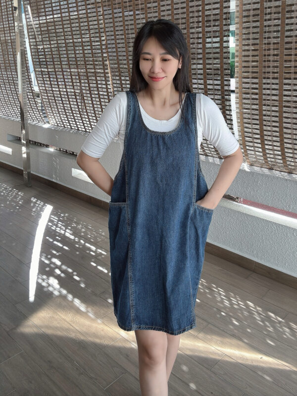 YOOMI Two Way Loose Straight Denim Overall 前后两穿牛仔直筒背带裙 - Image 3