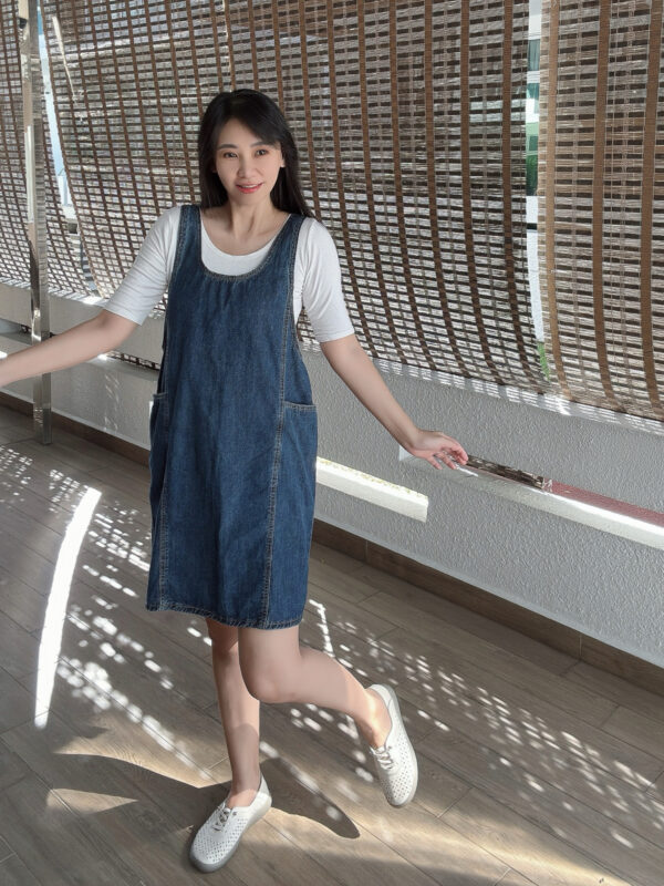 YOOMI Two Way Loose Straight Denim Overall 前后两穿牛仔直筒背带裙 - Image 5