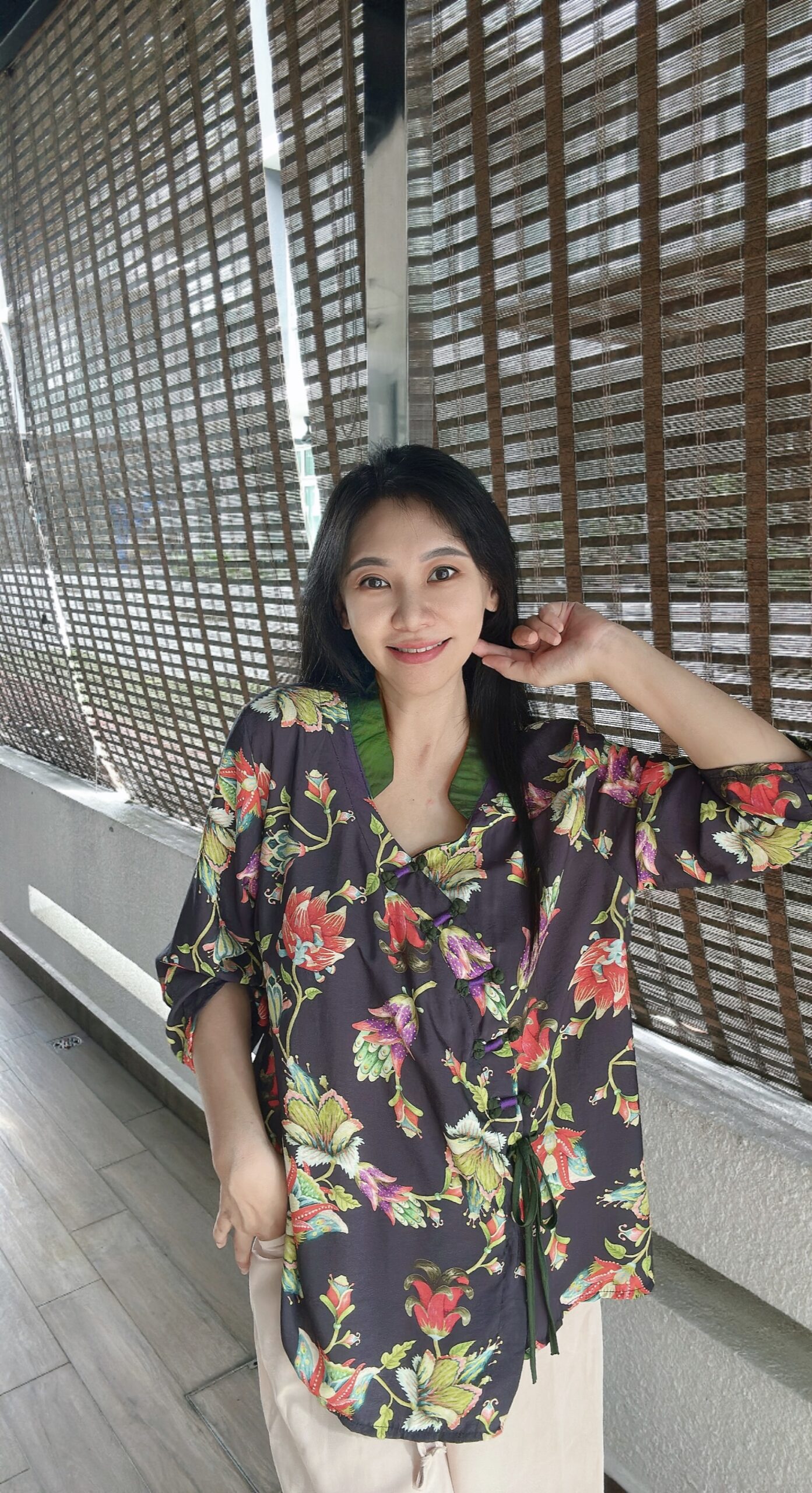 New Chinese Loose Tea House Blouses 中式七分袖宽松茶服