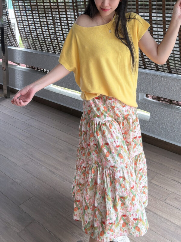 Spring Floral Watercolour Tiered Skirt 春日水彩碎花半裙 - Image 5