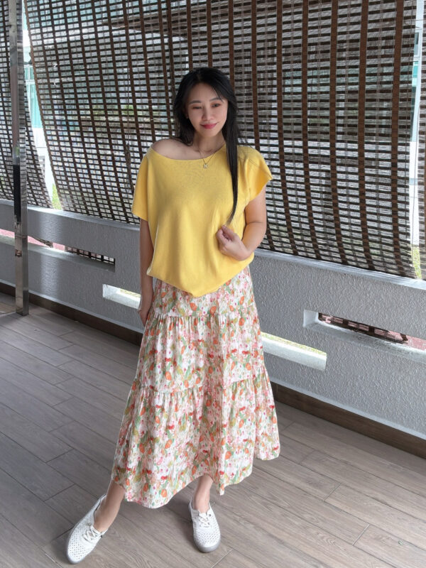 Spring Floral Watercolour Tiered Skirt 春日水彩碎花半裙 - Image 7