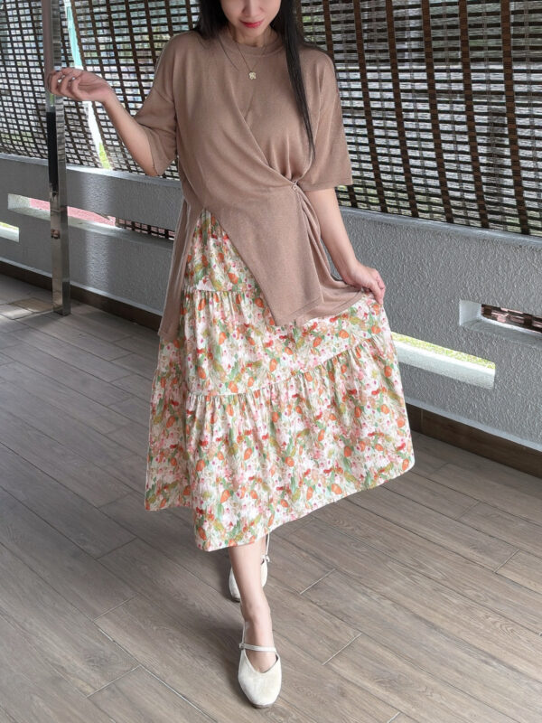 Spring Floral Watercolour Tiered Skirt 春日水彩碎花半裙 - Image 9