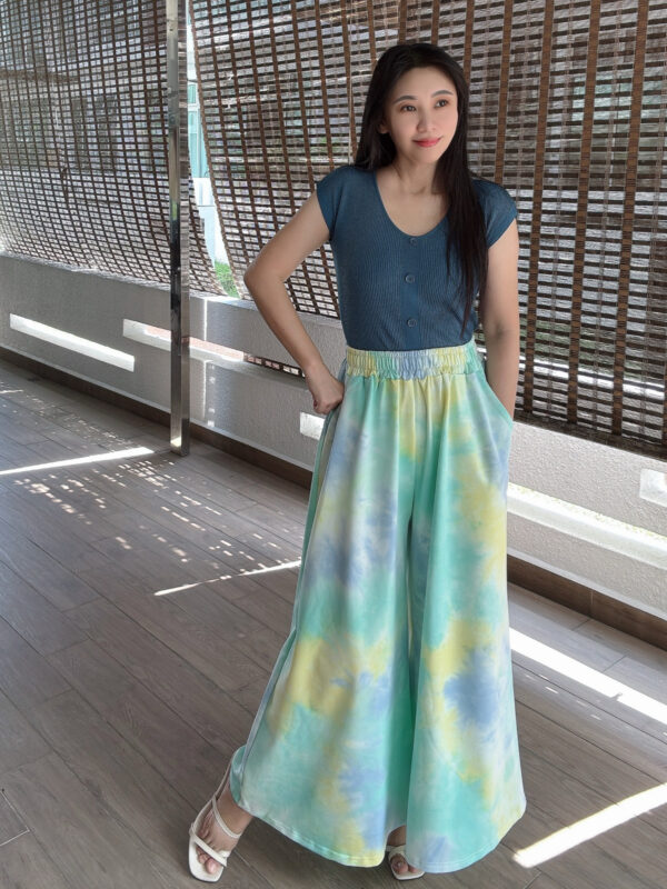 Blue Tie-dye Wide-leg Pant 滤镜蓝 晕染直筒阔腿裤 - Image 5