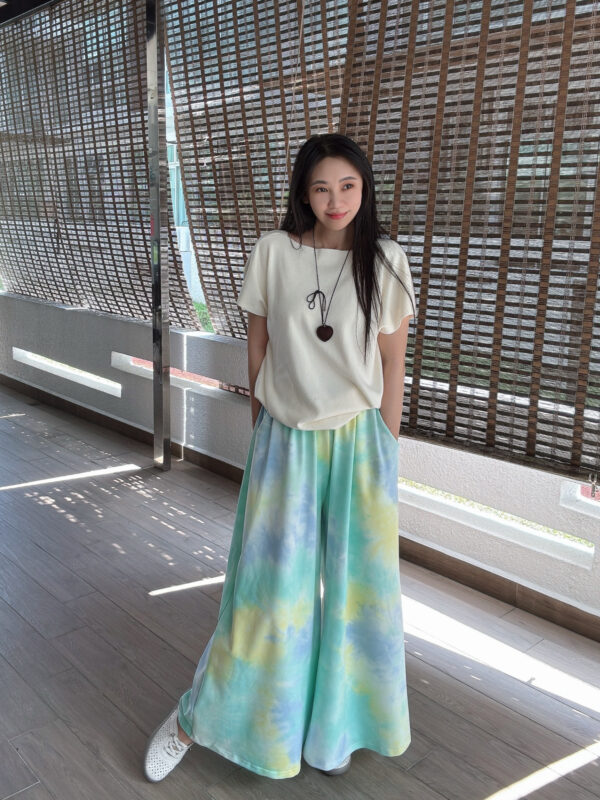 Blue Tie-dye Wide-leg Pant 滤镜蓝 晕染直筒阔腿裤 - Image 2