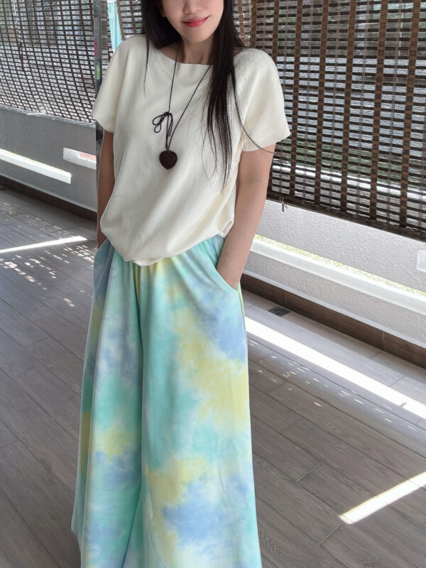 Blue Tie-dye Wide-leg Pant 滤镜蓝 晕染直筒阔腿裤 - Image 4