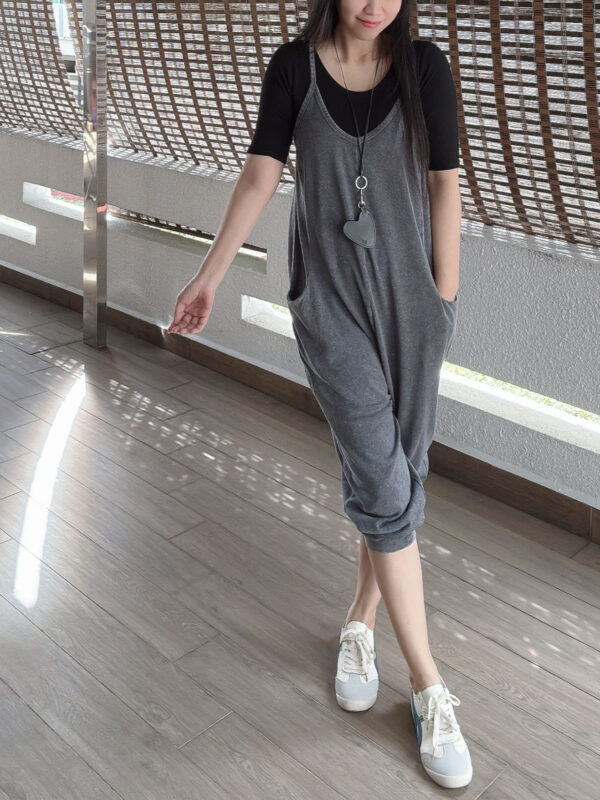 VARLA Pockets Harem Overall - Grey 口袋哈伦背带裤 灰 - Image 3