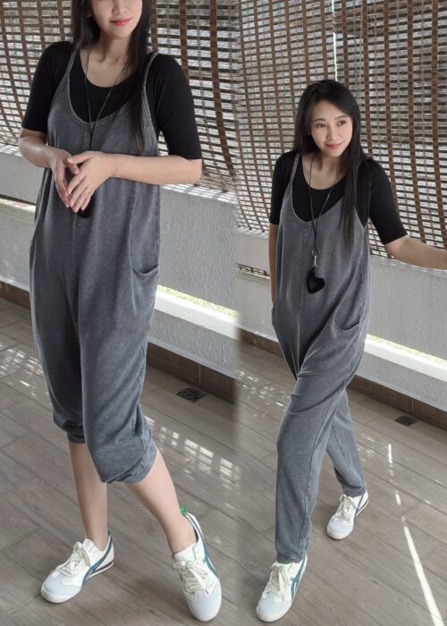 VARLA Pockets Harem Overall - Grey 口袋哈伦背带裤 灰
