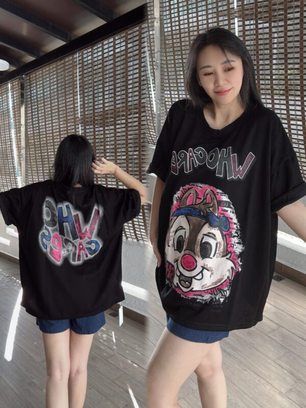 CHIP OVERSIZE Tee 重磅潮版双面大tee 花栗鼠