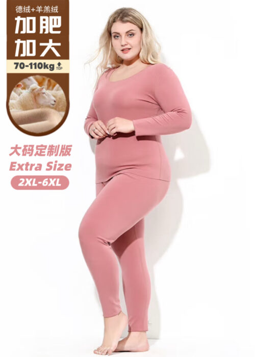 PREORDER - Extra Size Women Winter Thermal Wool Set 预购- 加大码女款冬季加绒保暖套装
