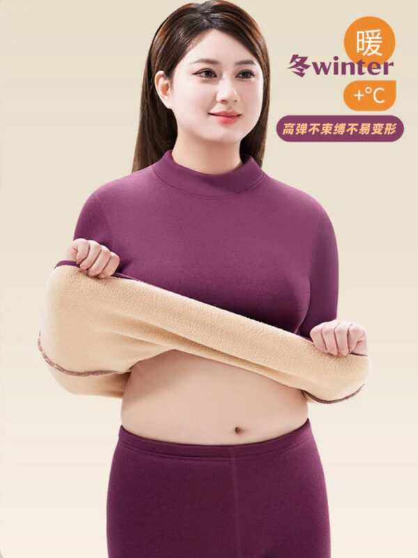 PREORDER - Extra Size Women Winter Thermal Wool Set 预购- 加大码女款冬季加绒保暖套装 - Image 2