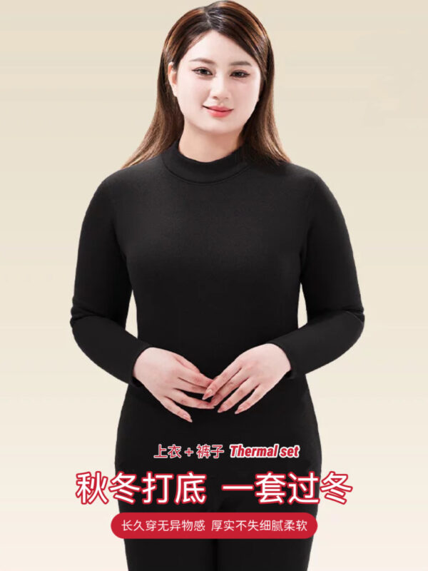 PREORDER - Extra Size Women Winter Thermal Wool Set 预购- 加大码女款冬季加绒保暖套装 - Image 3