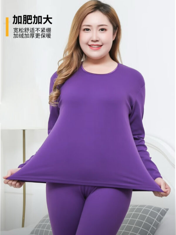 PREORDER - Extra Size Women Winter Thermal Wool Set 预购- 加大码女款冬季加绒保暖套装 - Image 4