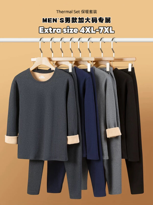 PREORDER - Extra Size Men's Winter Thermal Wool Set 预购- 加大码男款冬季加绒保暖套装 - Image 2