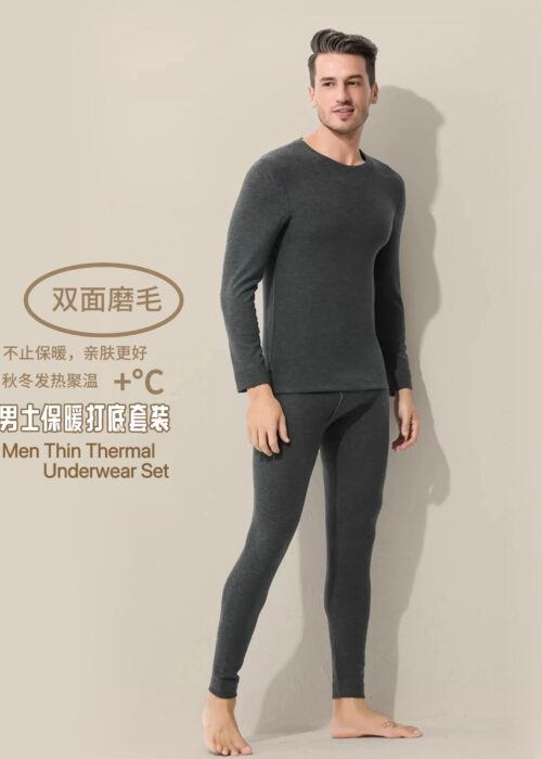 PREORDER - Men's Thin Thermal Underwear Set 预购- 男款磨绒薄款保暖套装