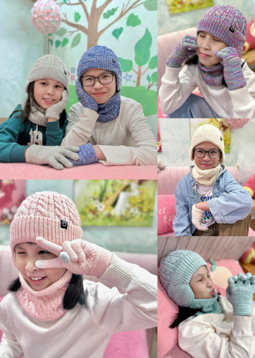 Kids Winter Warm Beanies Cap Set 儿童护耳保暖帽三件套