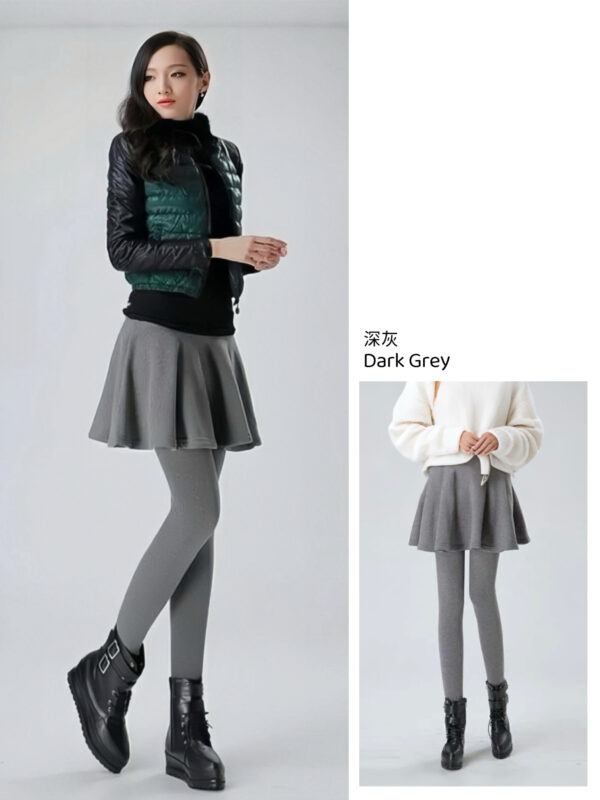 PREORDER - Fleece-lined Warm Fake Two-piece Skirt Pants 显瘦加绒保暖假两件裙裤 - Image 10