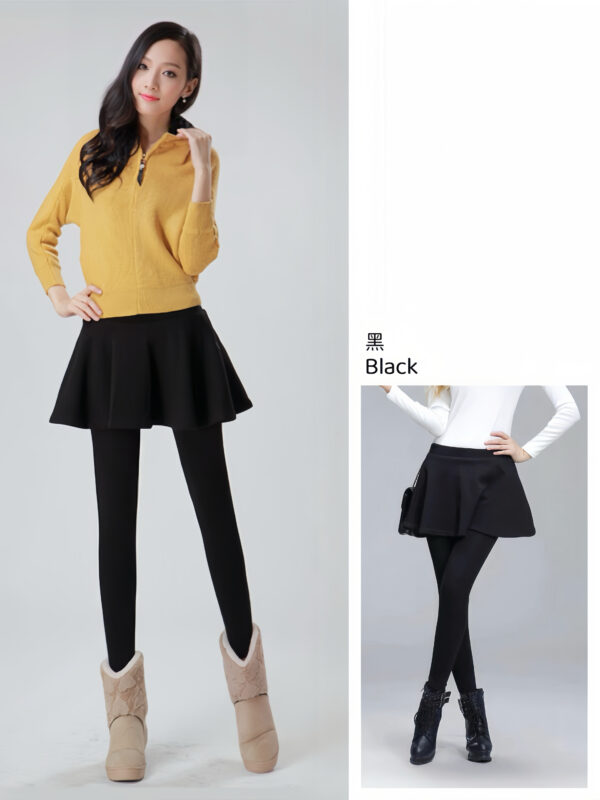 PREORDER - Fleece-lined Warm Fake Two-piece Skirt Pants 显瘦加绒保暖假两件裙裤 - Image 8