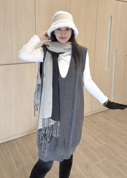PREORDER - Sleeveless Mid-length Layering Knit (Grey) 预购 - 春秋冬叠穿 中长版针织无袖 (深灰)