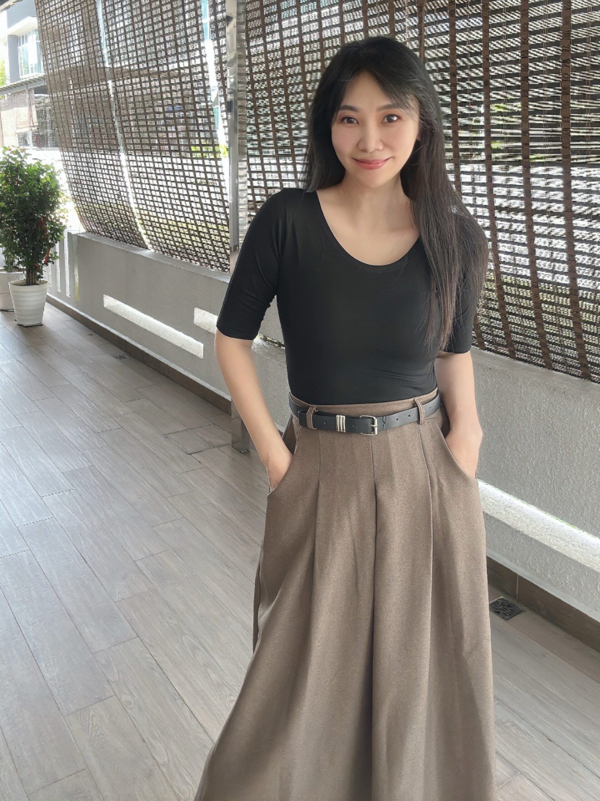 MONA Pleated A-line Skirt 西装棉A字显瘦半裙