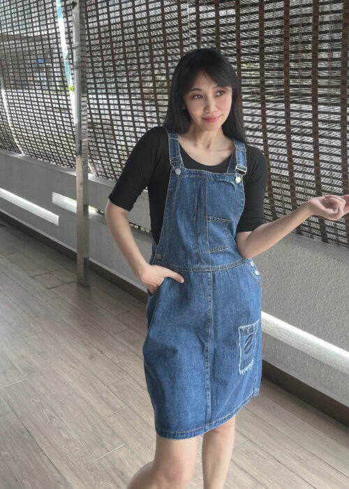 DEMI Midi Denim Suspender 四分牛仔背带裙