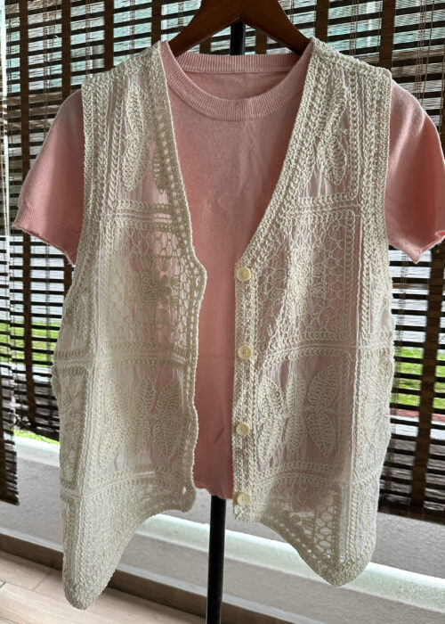 Ethnic Crochet Knit Open Vest 民族风钩花叠穿开衫马甲