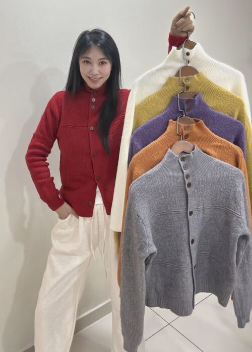 PREORDER - 6 Colors Cozy Knit Cardigan Versatile Layering Thick Sweater 六色 高领开衫针织叠穿毛衣