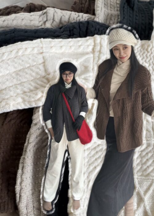READYSTOCK Dual-way Scarf-collar Loose-fit Thick Knit Sweater 秋冬围巾领两穿宽松厚毛衣