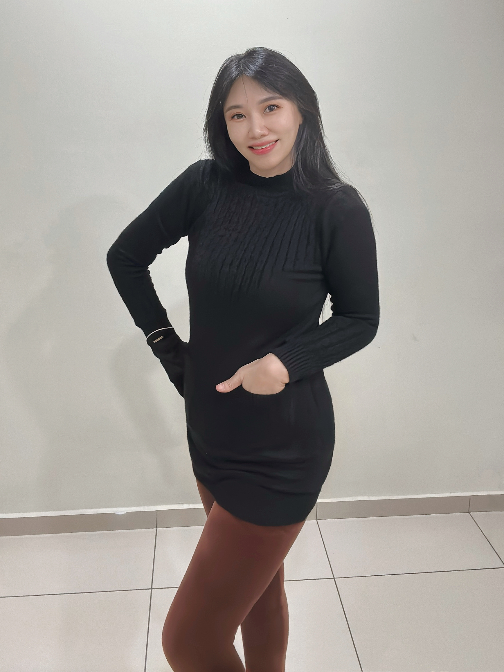 Winter Double‑Layer Fleece‑Lined Midi Sweater 冬季双层加绒中长毛衣
